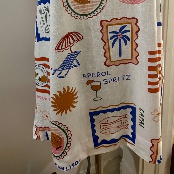 Paper Heart L Sleeveless Dress Aperol Spritz/Capri/Positano with POCKETS! - Picture 2 of 9